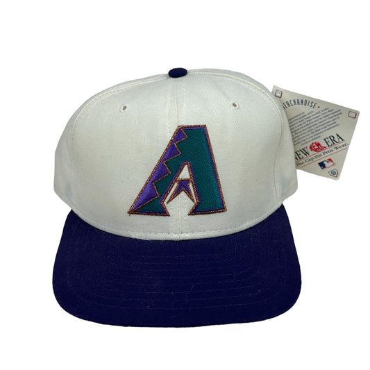 Vintage Arizona Diamondbacks New Era White Snap Back Hat