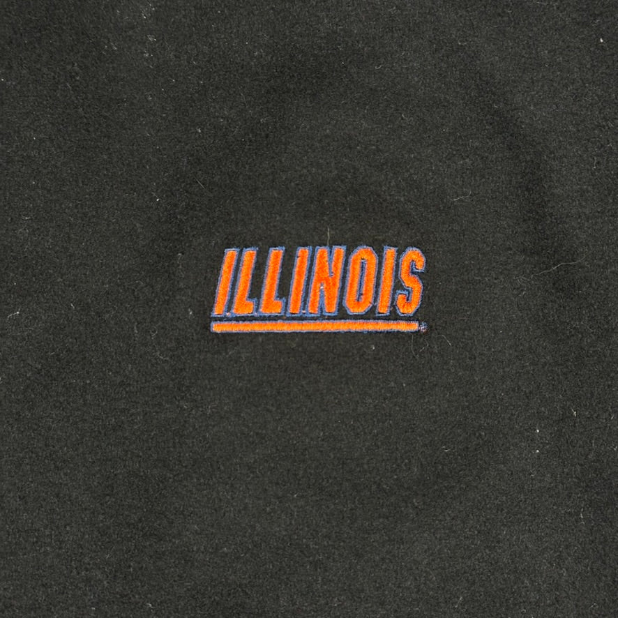 Vintage University of Illinois Jacket Letterman Black