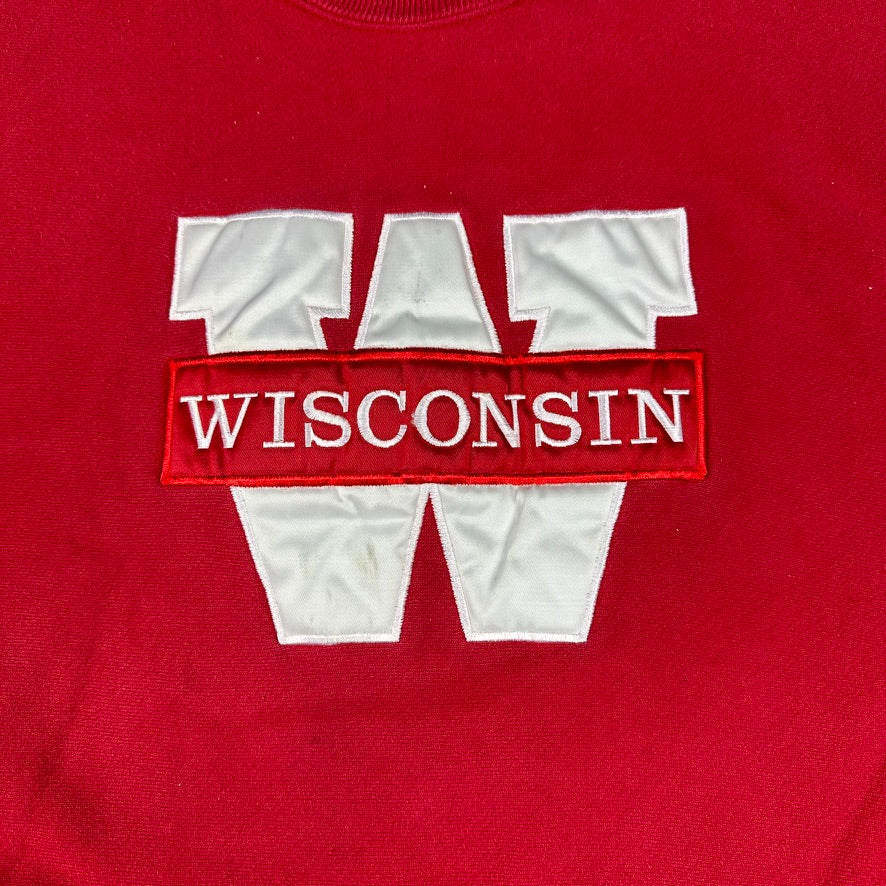 Vintage University of Wisconsin Sweatshirt Red Center W