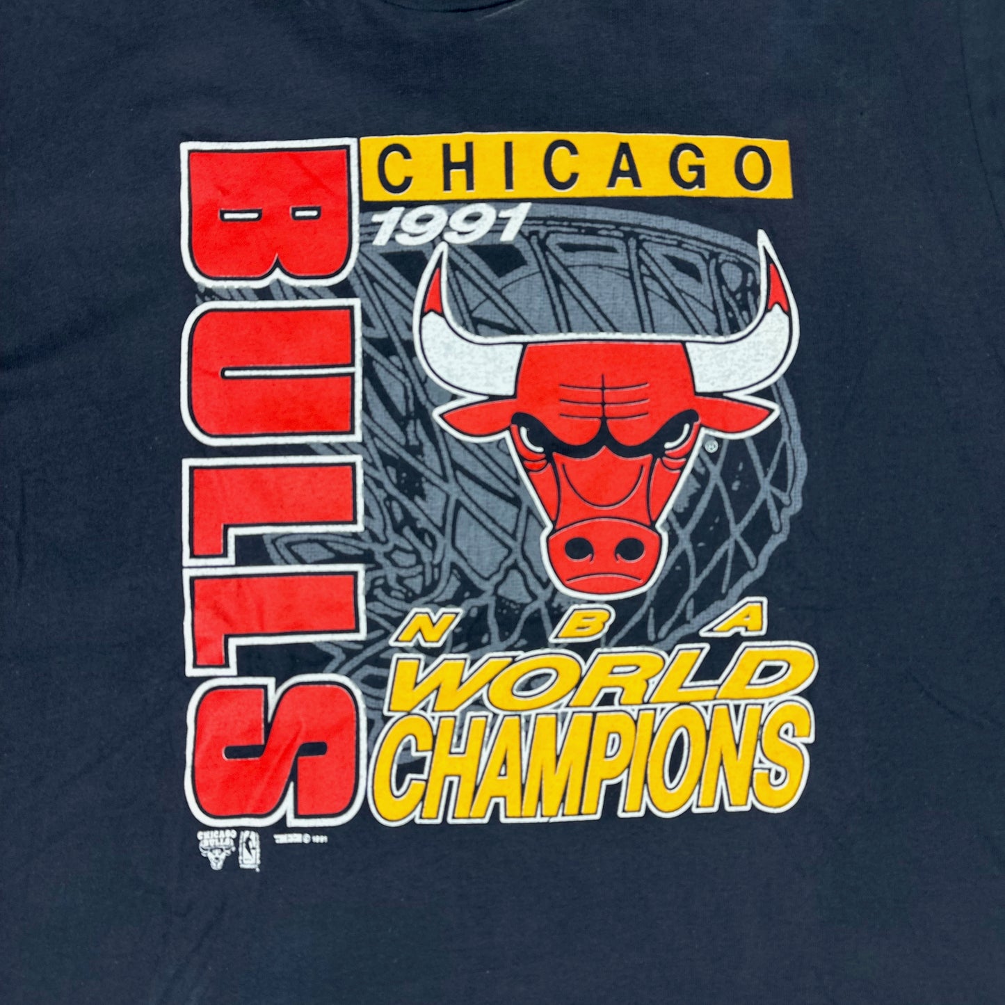 Vintage Chicago Bulls 1991 NBA World Champions Black Tee