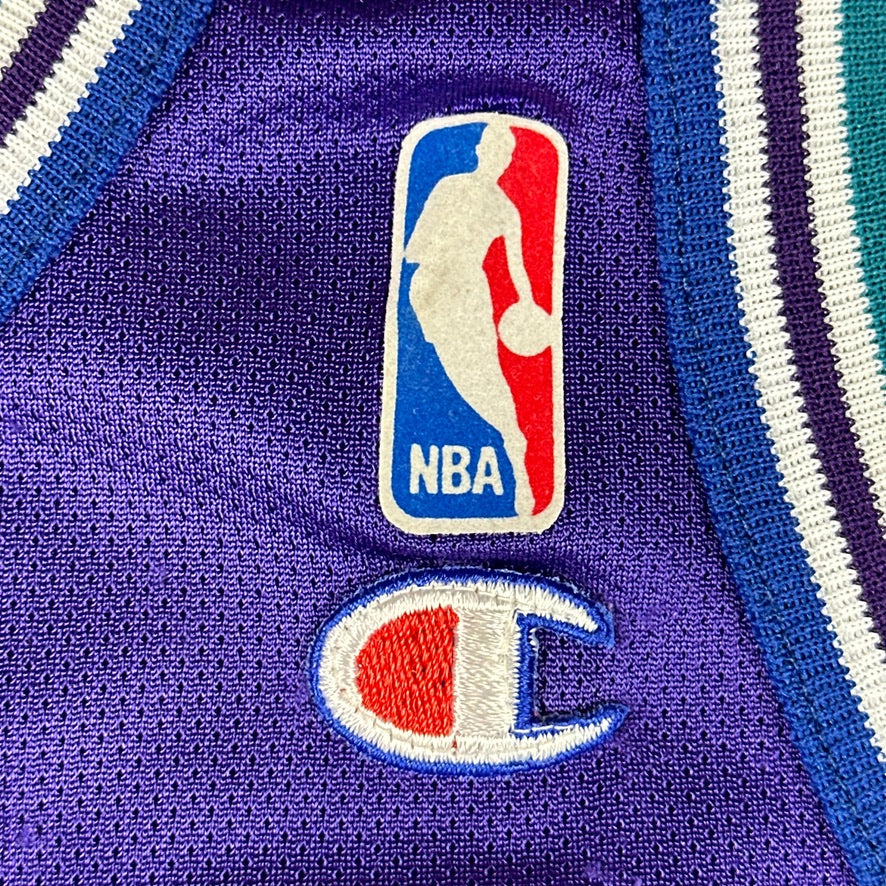 Larry Johnson Vintage Charlotte Hornets Jersey Champion Purple