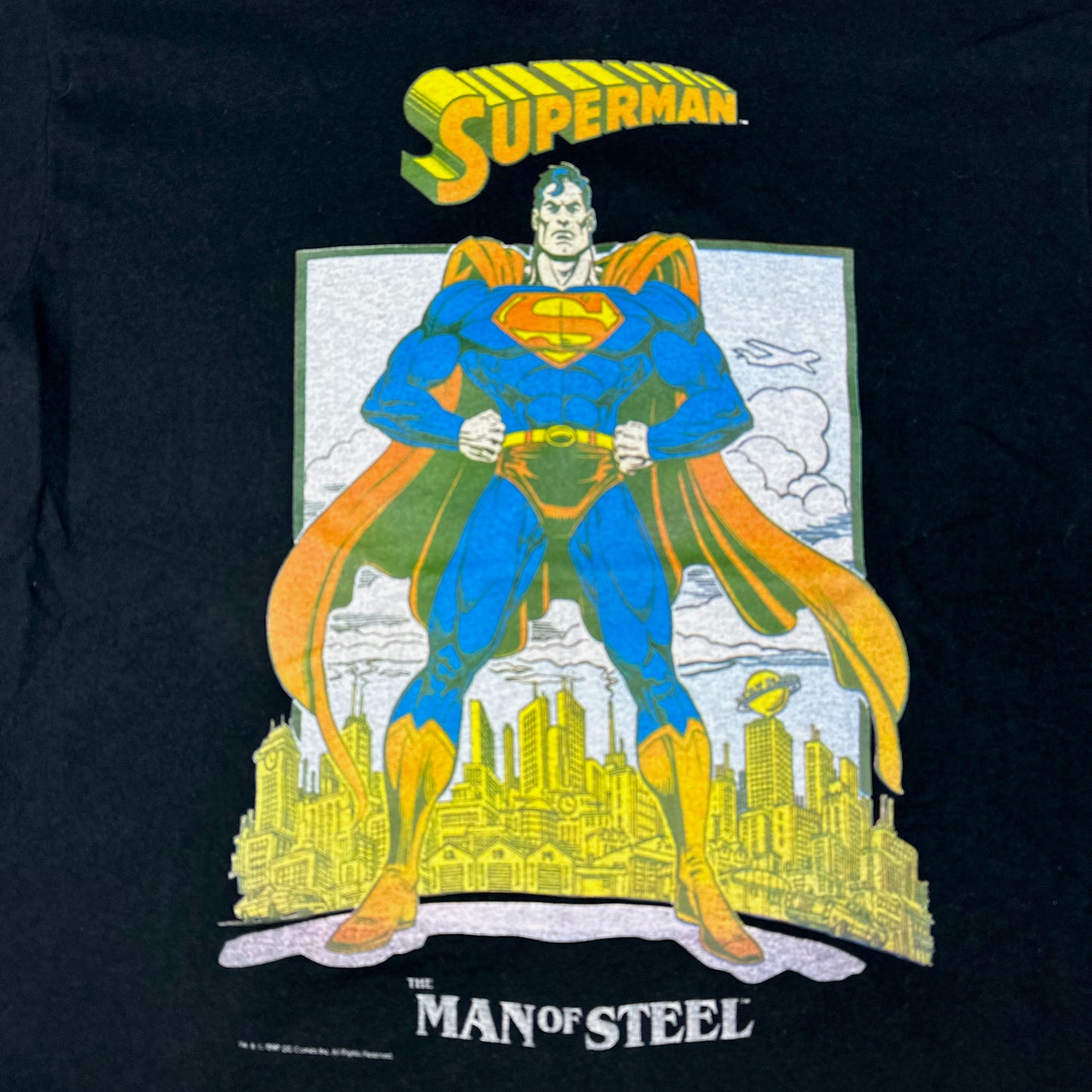 Vintage Superman Man of Steel 1997 Black Tee