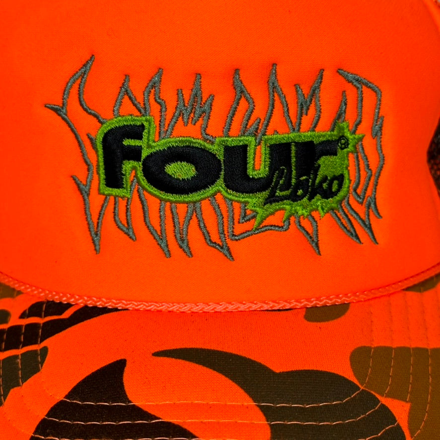 Four Loko Trucker Hat Orange Camo