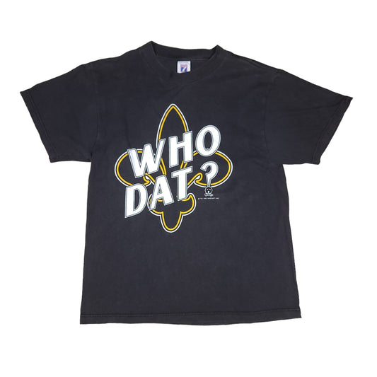 Vintage New Orleans Saints Logo 7 Who Dat? Black Youth Tee