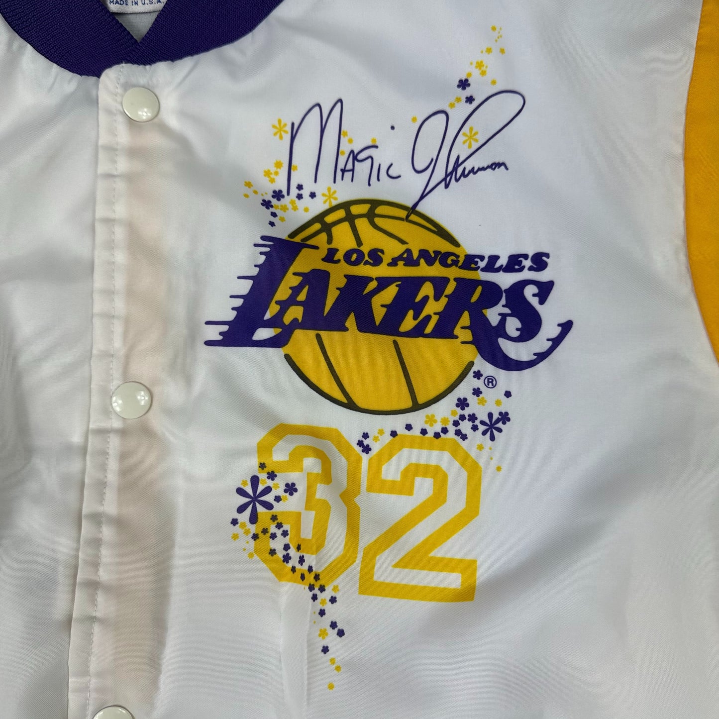 Vintage Magic Johnson Los Angeles Lakers Chalkline Fanimation Jacket