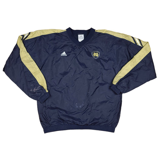 Vintage Notre Dame University V-Neck Pullover Windbreaker Jacket