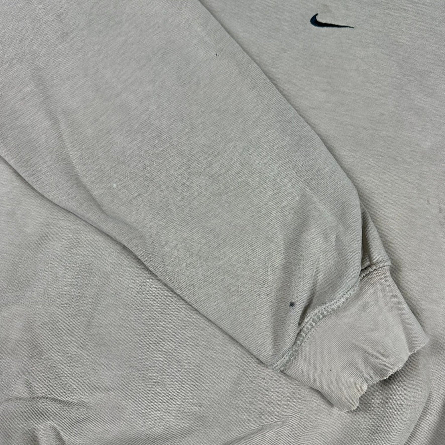 Vintage Nike Sweatshirt Y2K Beige Mini Swoosh