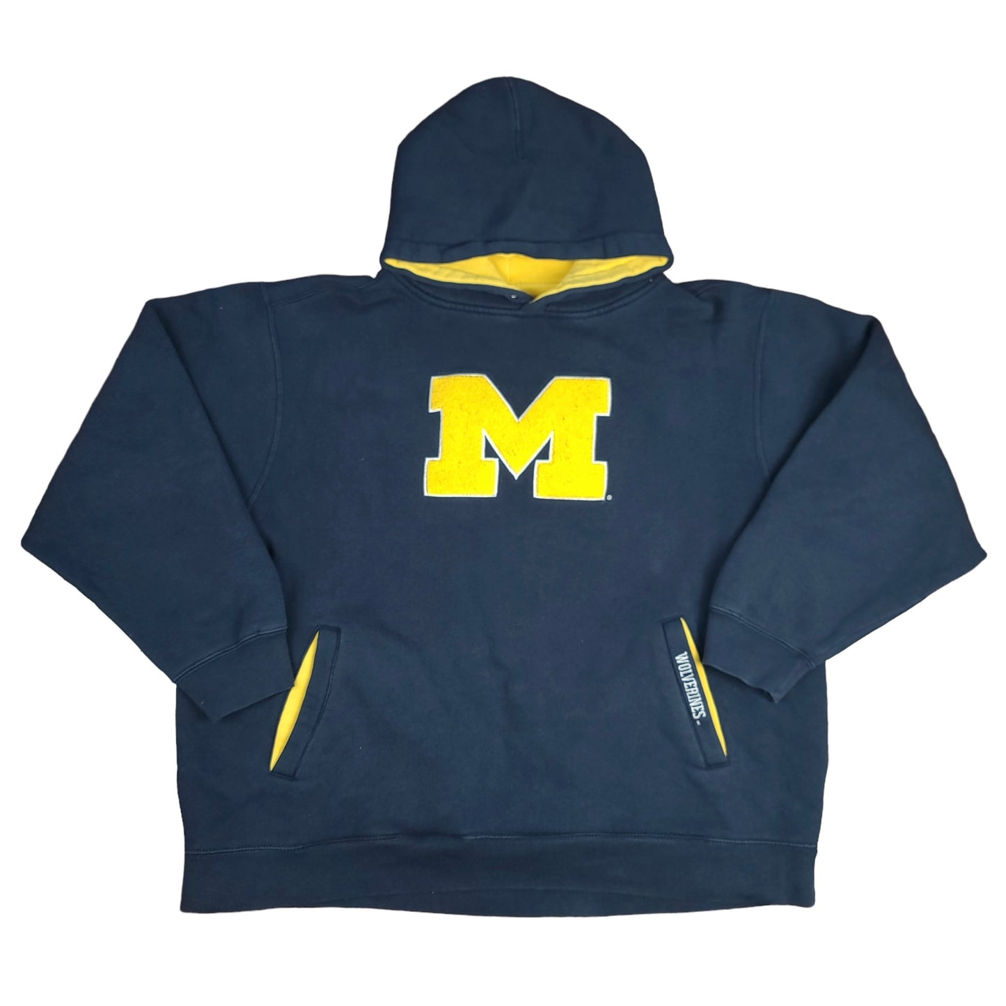 Vintage University of Michigan Wolverines Navy Blue Team Edition Hoodie