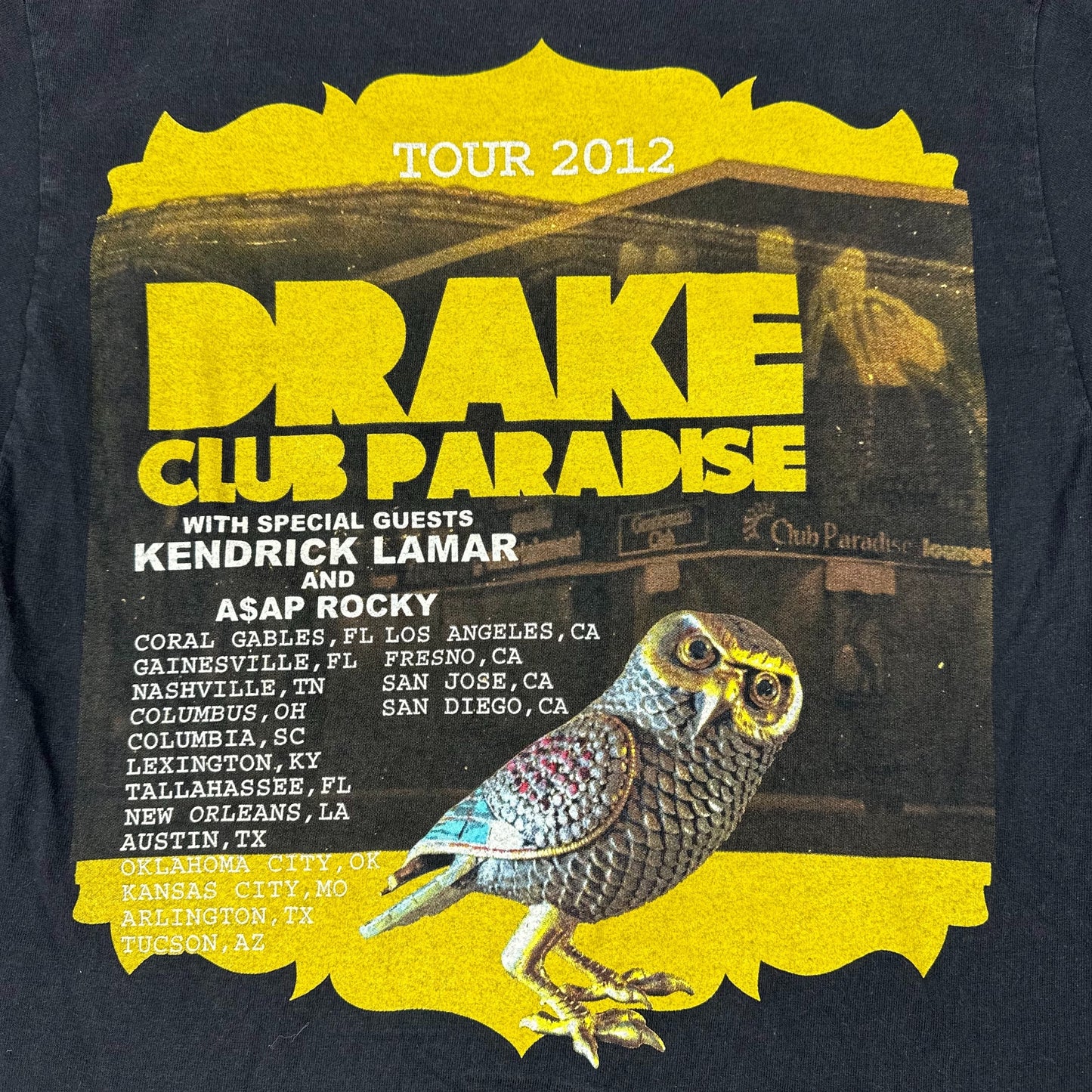 Drake 2012 Club Paradise Tour Black Tee