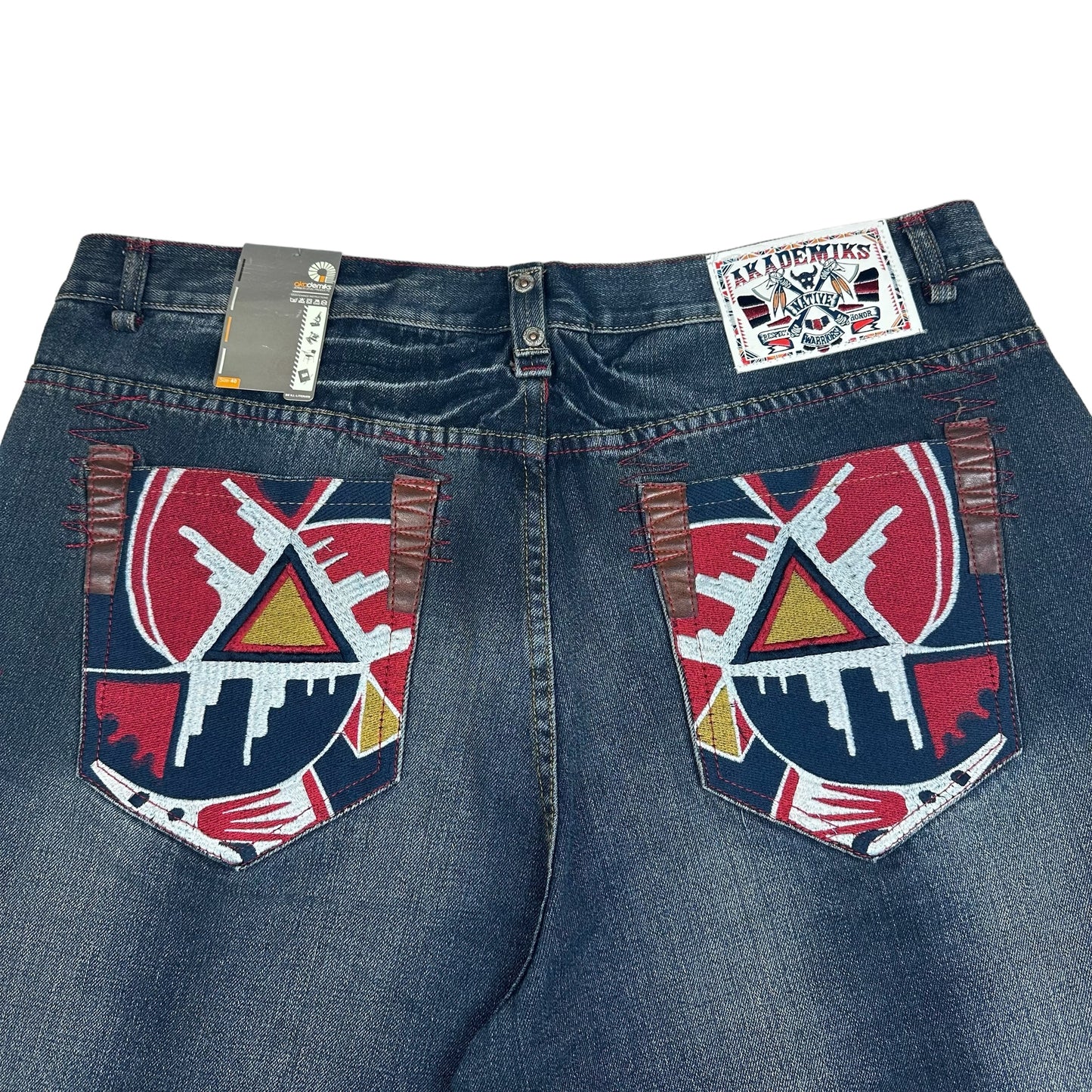 Vitnage Y2K Akademiks Native Warriors Denim Shorts