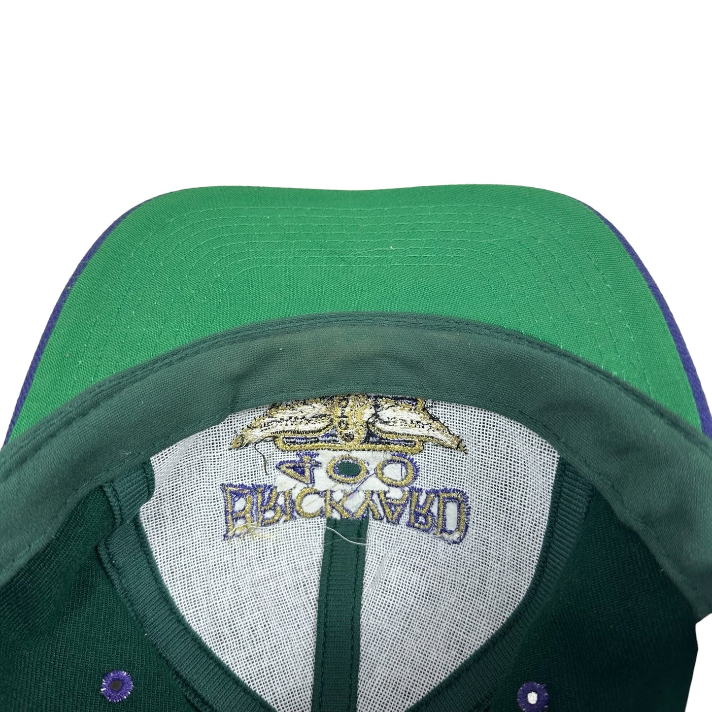 Vintage Brickyard 400 Green Purple Logo 7 Snap Back Hat