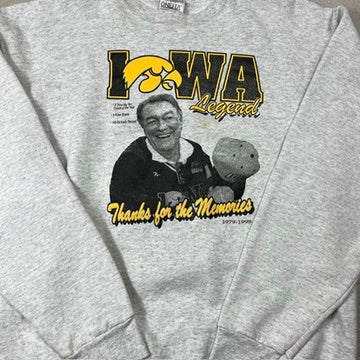 Vintage University of Iowa Sweatshirt Football Hayden Fry Memorial