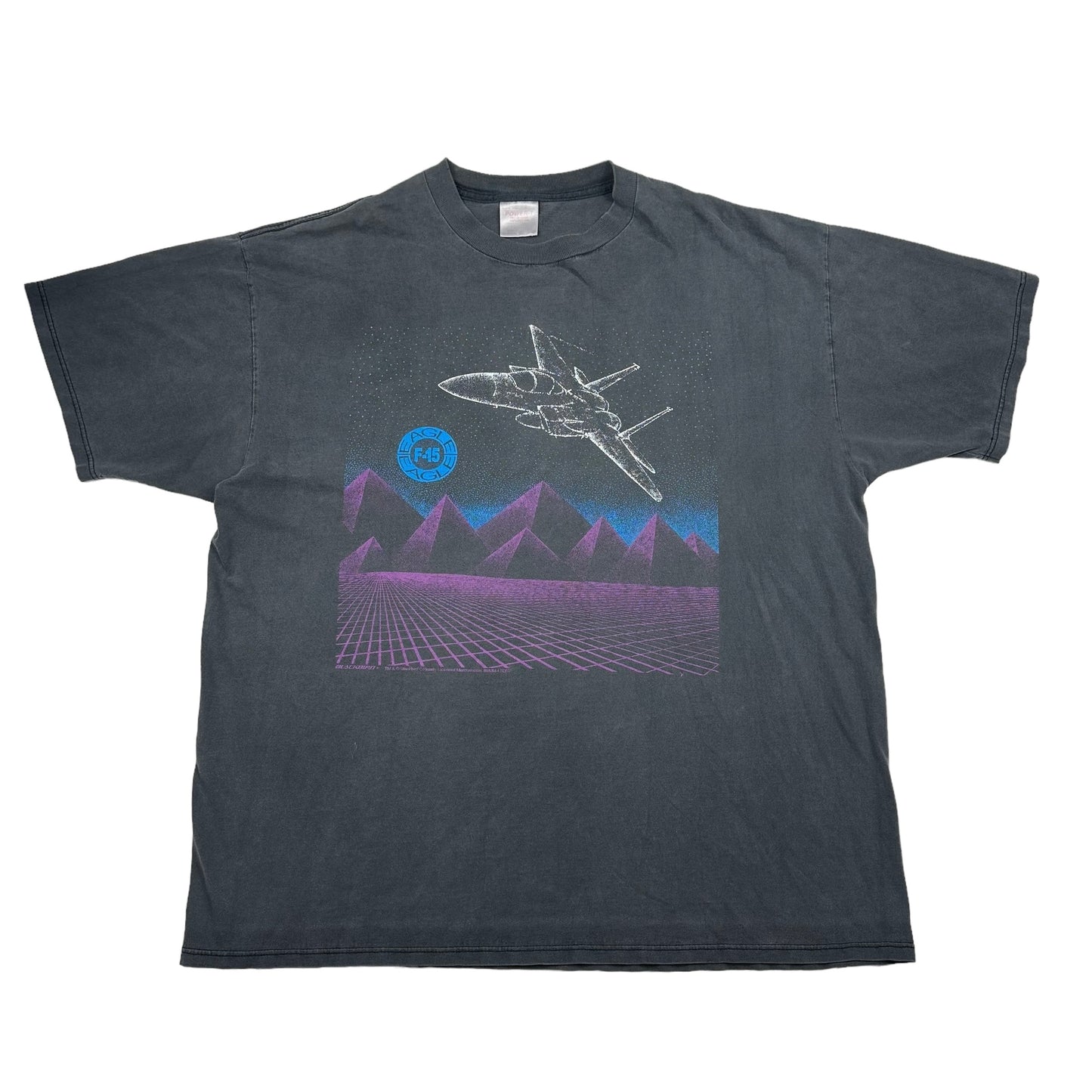 Vintage F-45 Eagle Jet Faded Black Tee