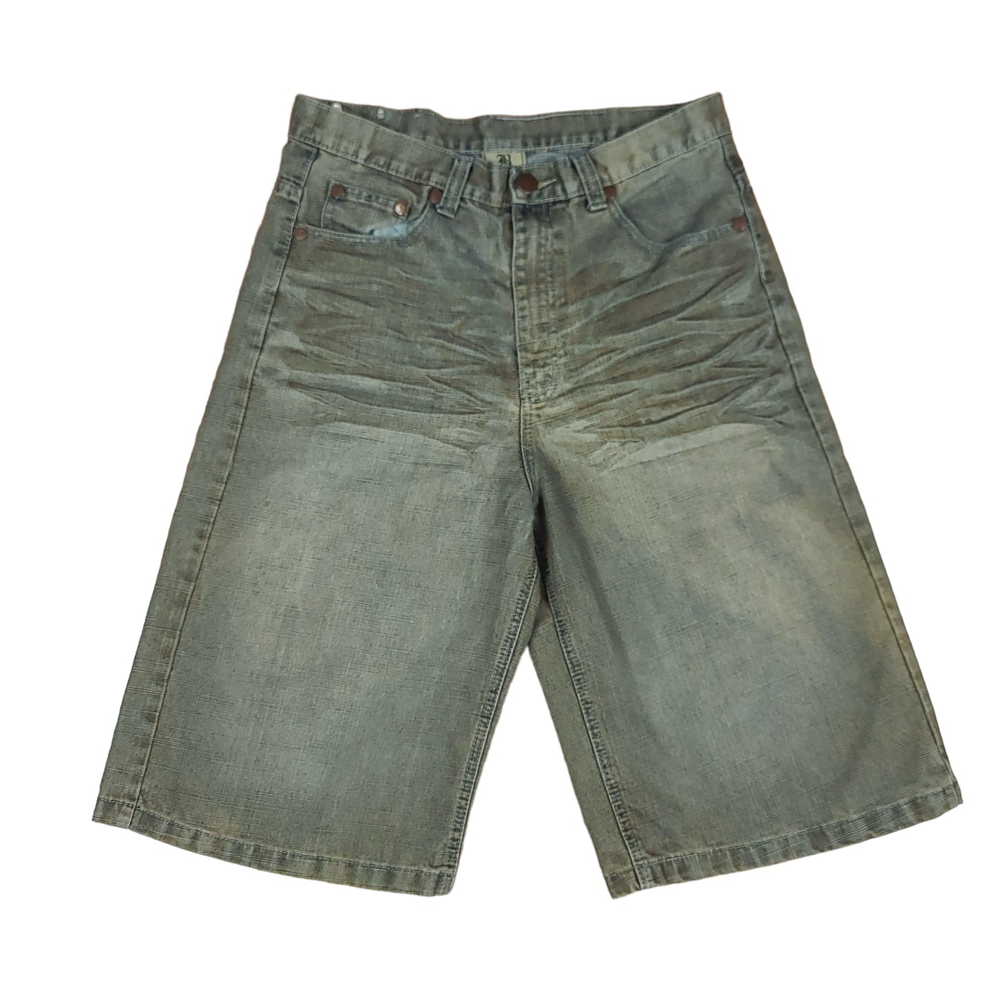 Vintage Brooklyn Express Green Gray Rust Denim Shorts