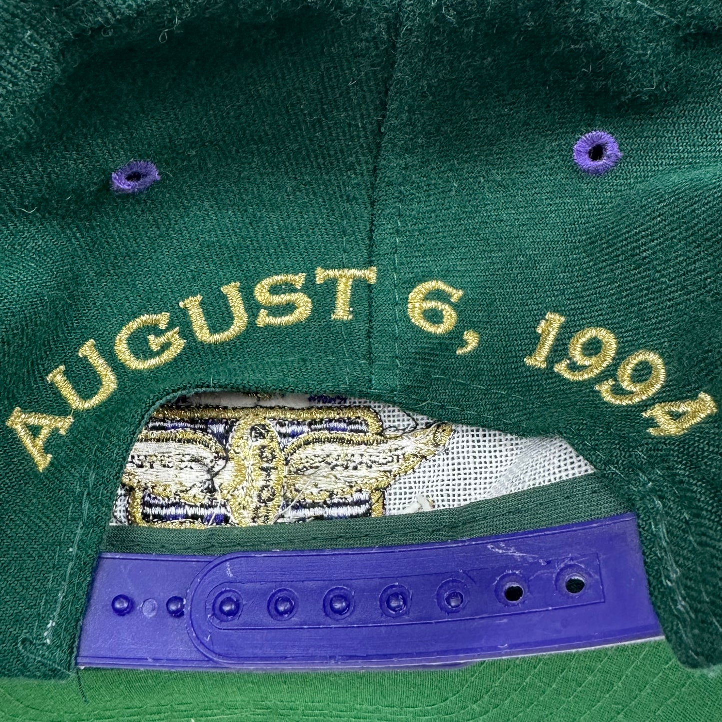 Vintage Brickyard 400 Green Purple Logo 7 Snap Back Hat