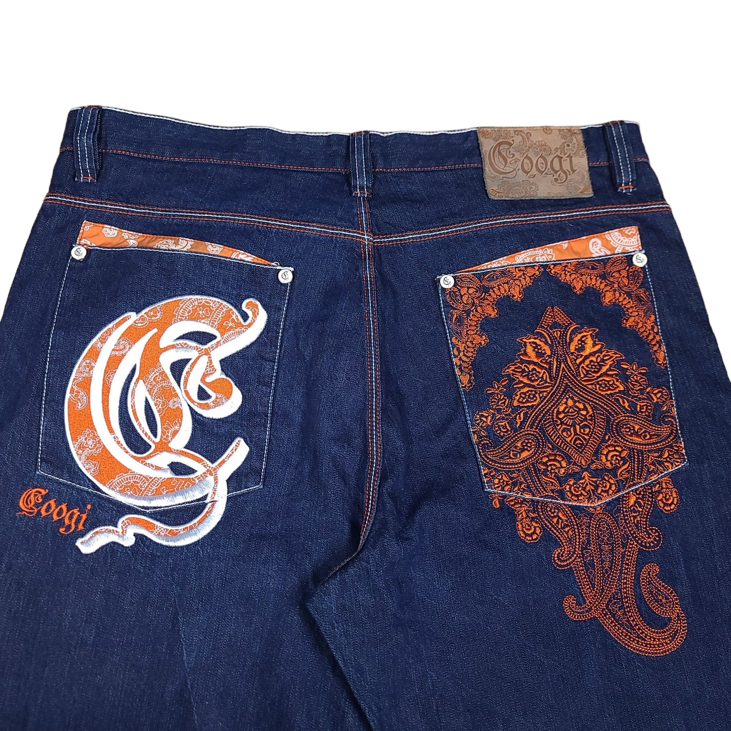 Vintage Y2K Orange Bandana Coogi Denim Pants