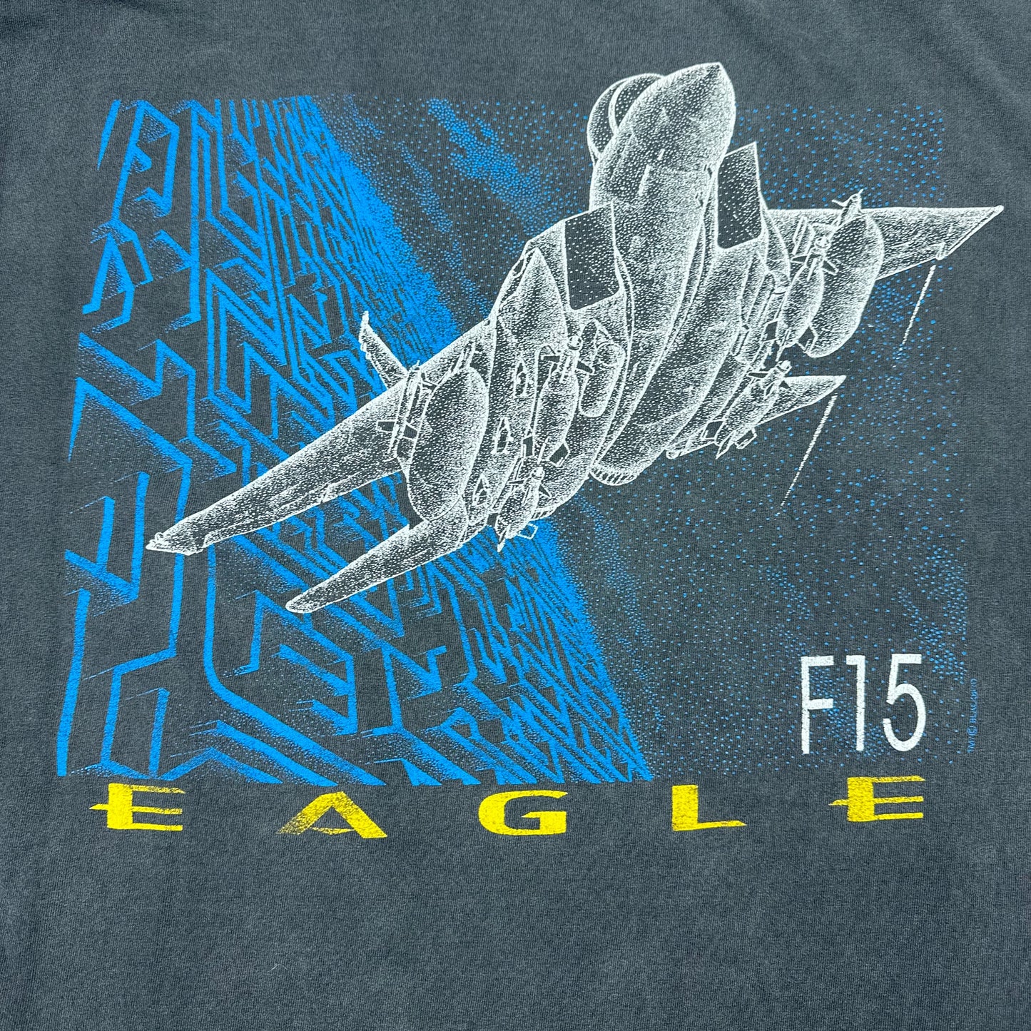 Vintage F-45 Eagle Jet Faded Black Tee