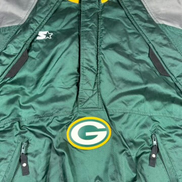 Vintage Green Bay Packers Jacket Starter Pullover w/ Hood