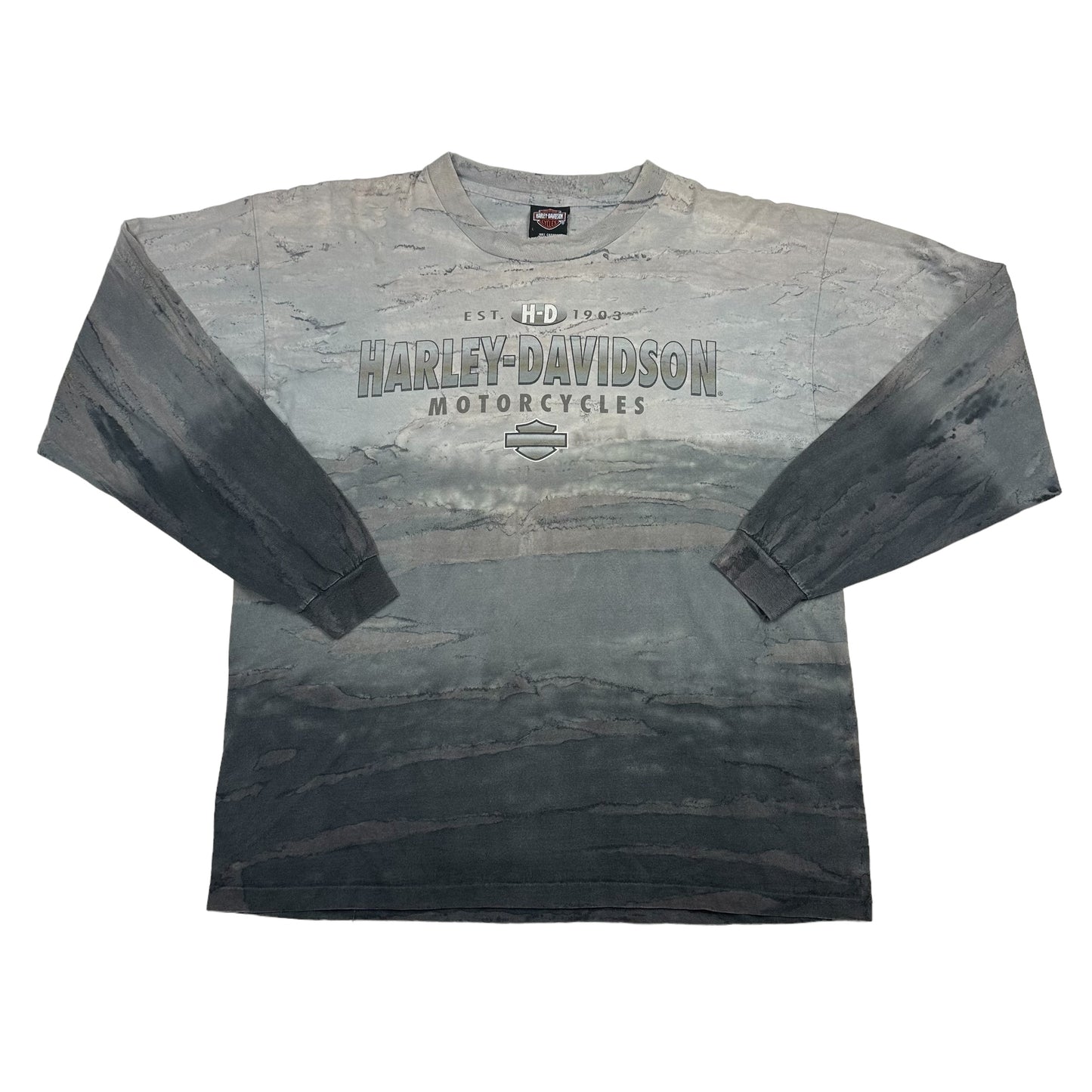 Harley Davidson Motorcycles Arrowhead Gray Long Sleeve Tee