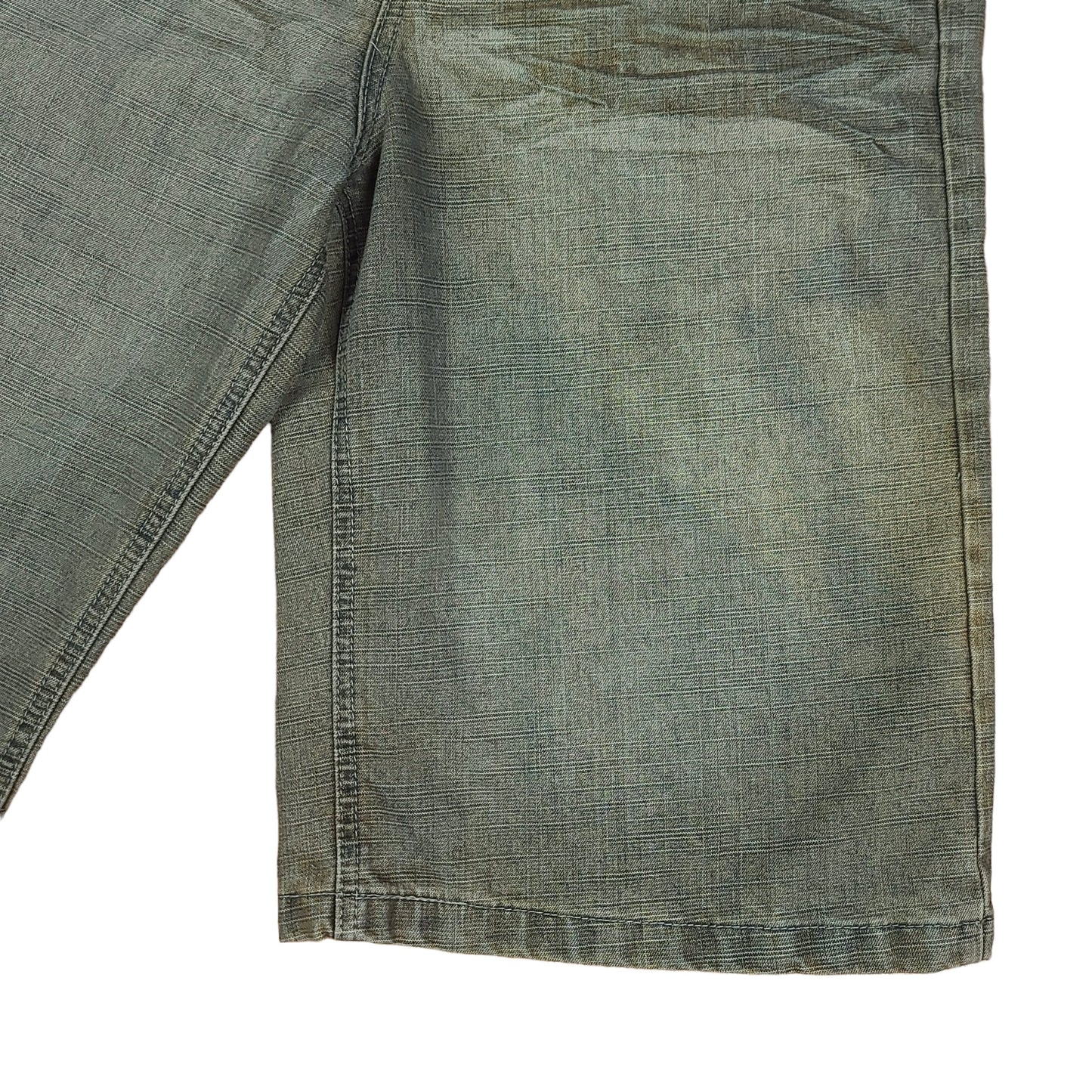 Vintage Brooklyn Express Green Gray Rust Denim Shorts