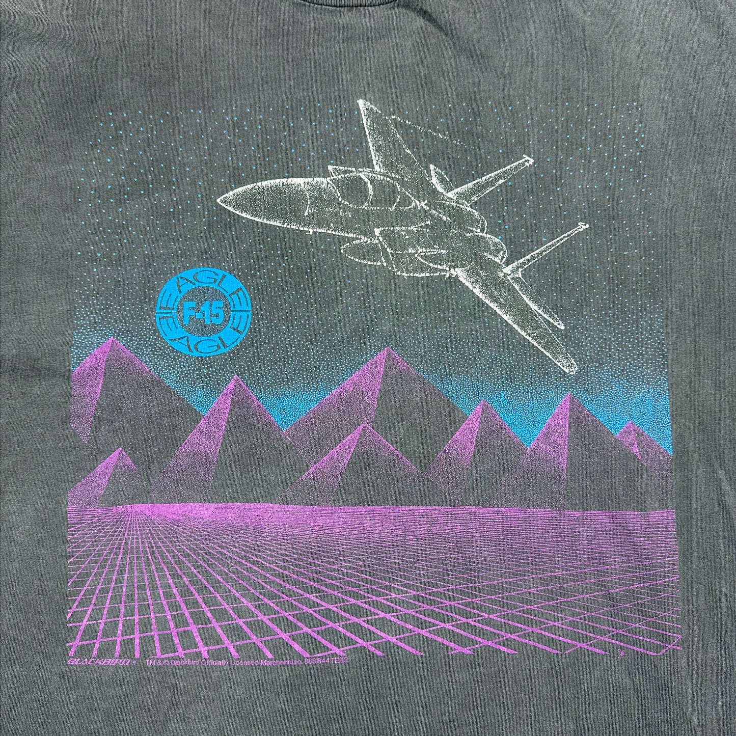 Vintage F-45 Eagle Jet Faded Black Tee