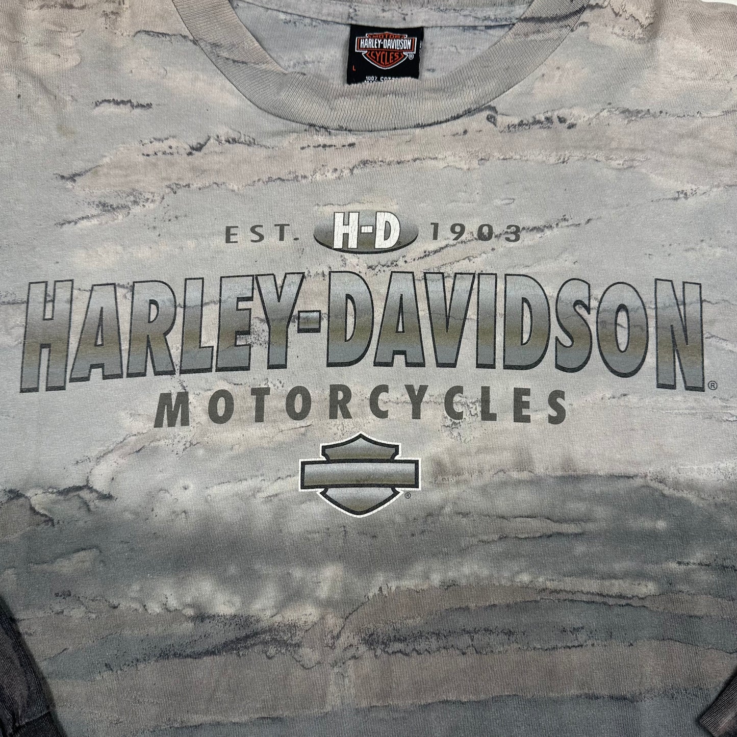 Harley Davidson Motorcycles Arrowhead Gray Long Sleeve Tee