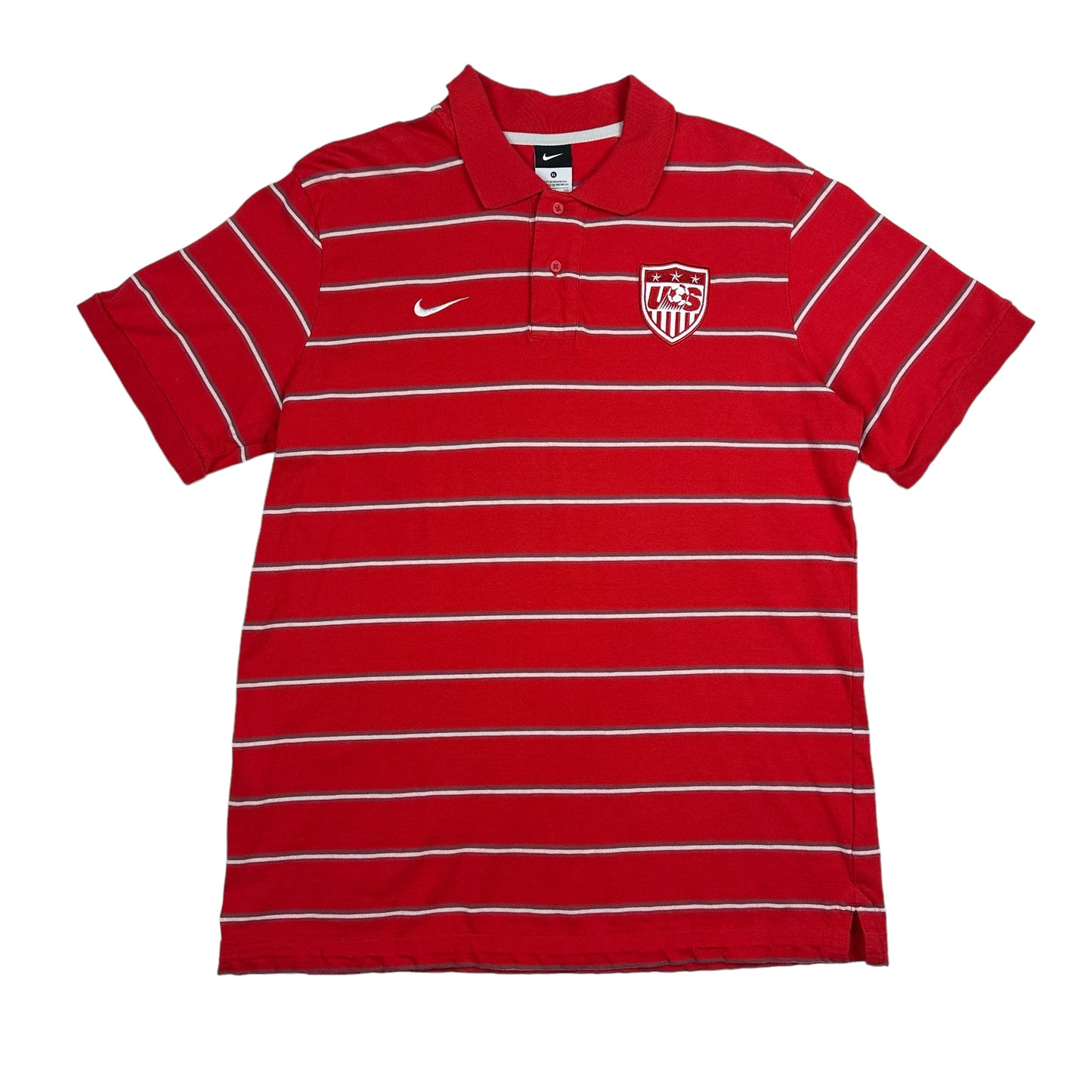 Nike Team USA Soccer Red Striped Polo