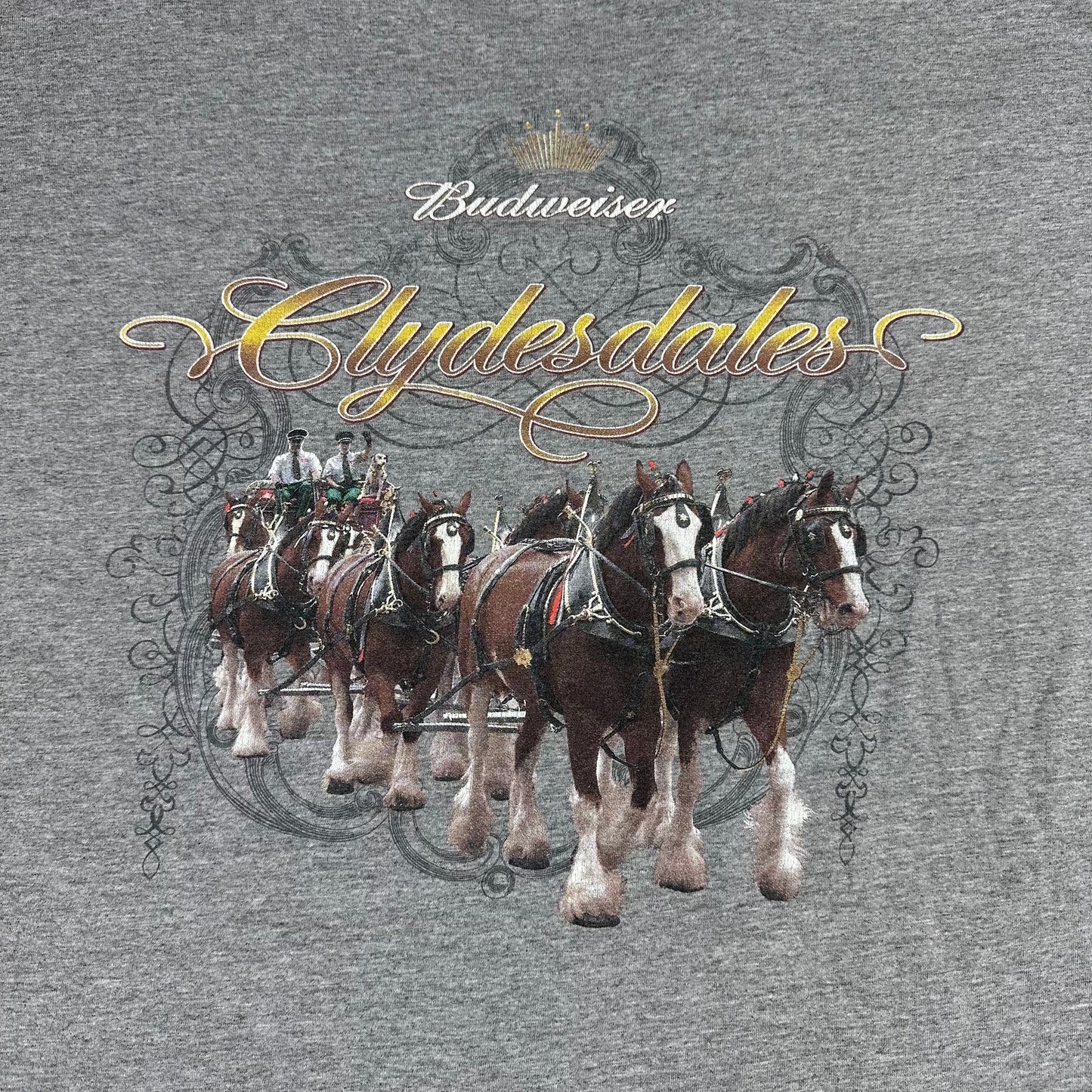 Vintage Budweiser Clydesdales Gray Tee