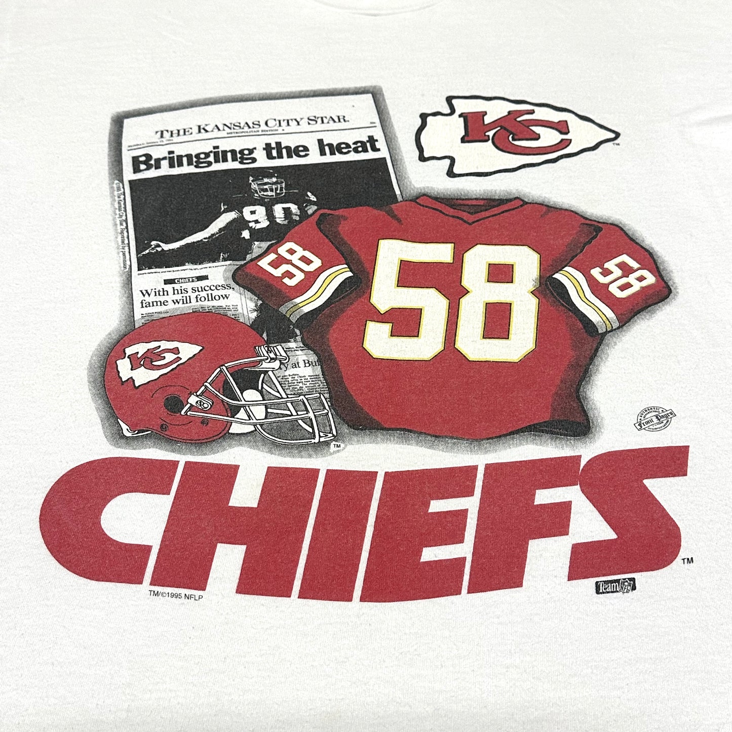 Vintage Kansas City Chiefs Front Pages White Tee