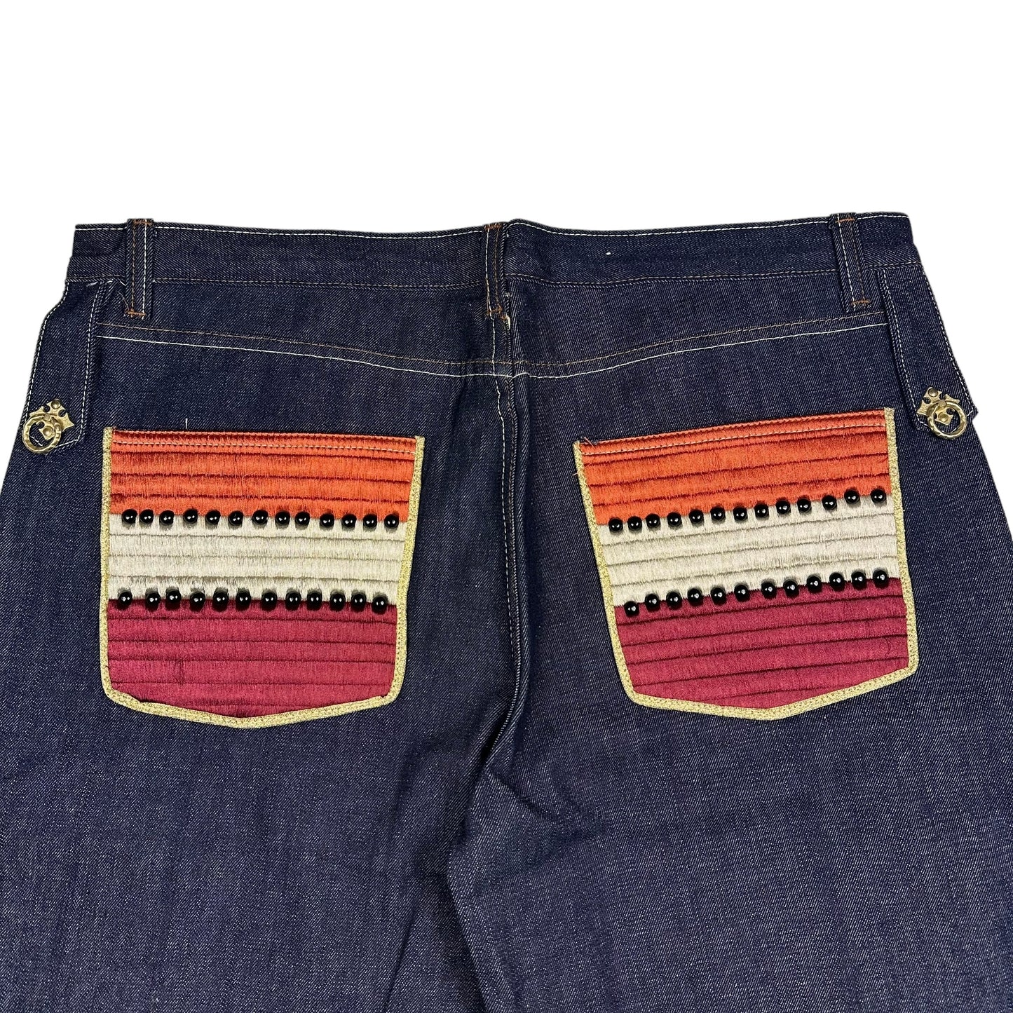 Vintage Y2K LRG Blue Bead Pocket Denim Shorts