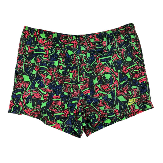 Vintage Nike Green Orange Abstract Nylon Shorts