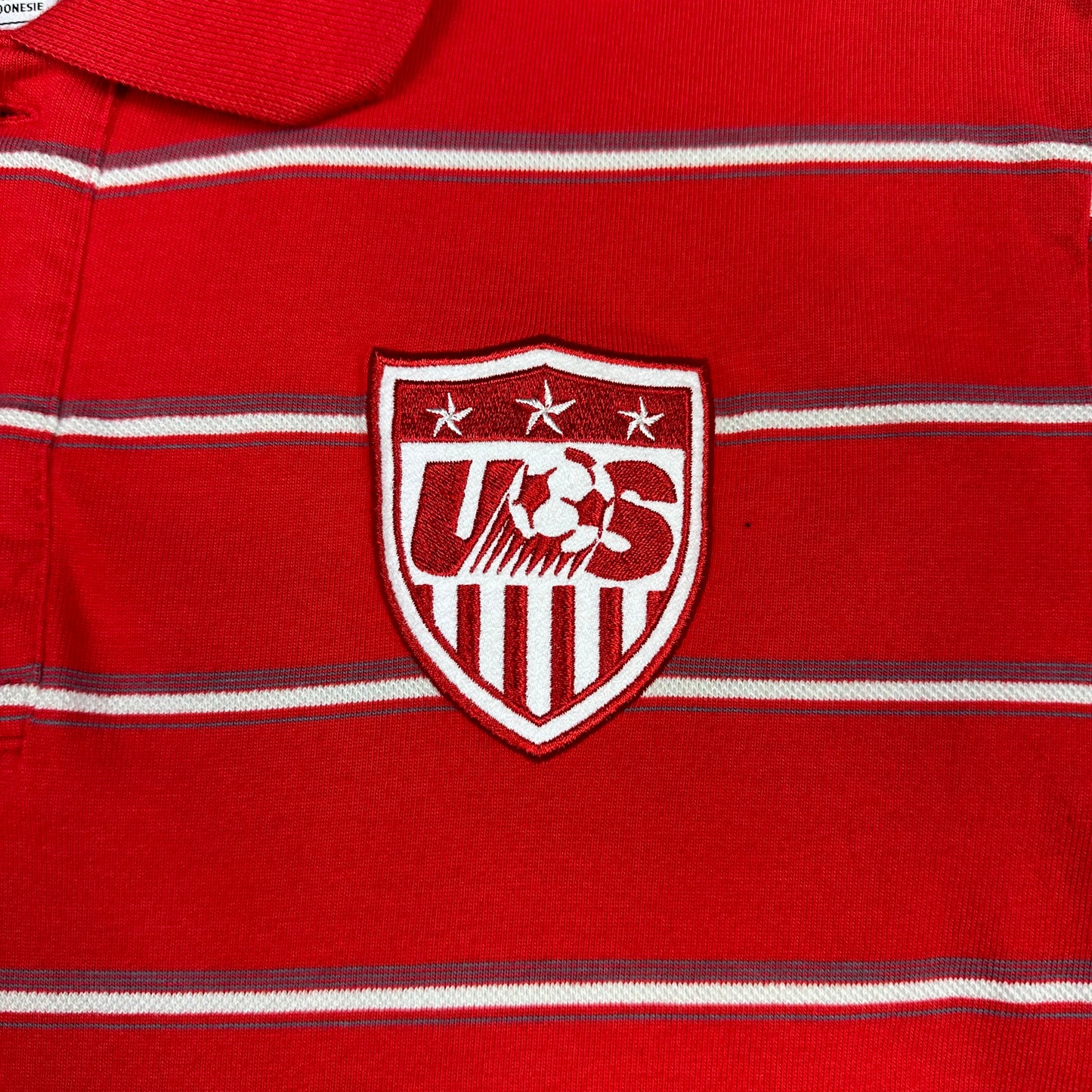 Nike Team USA Soccer Red Striped Polo