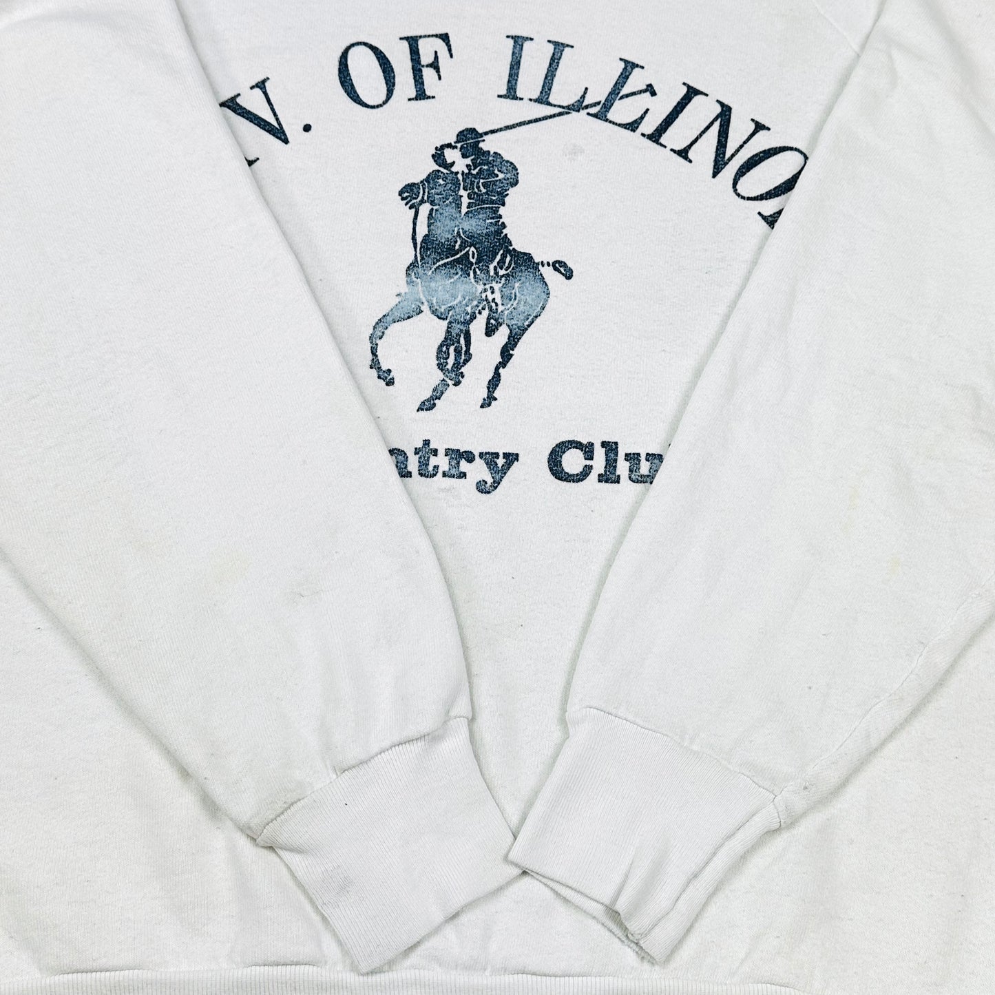 Vintage University of Illinois Country Club White Sweatshirt