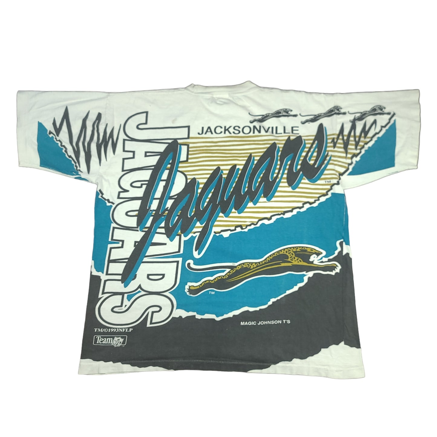 Vintage Jacksonville Jaguars 1993 Magic Johnson T's All Over Print  Tee