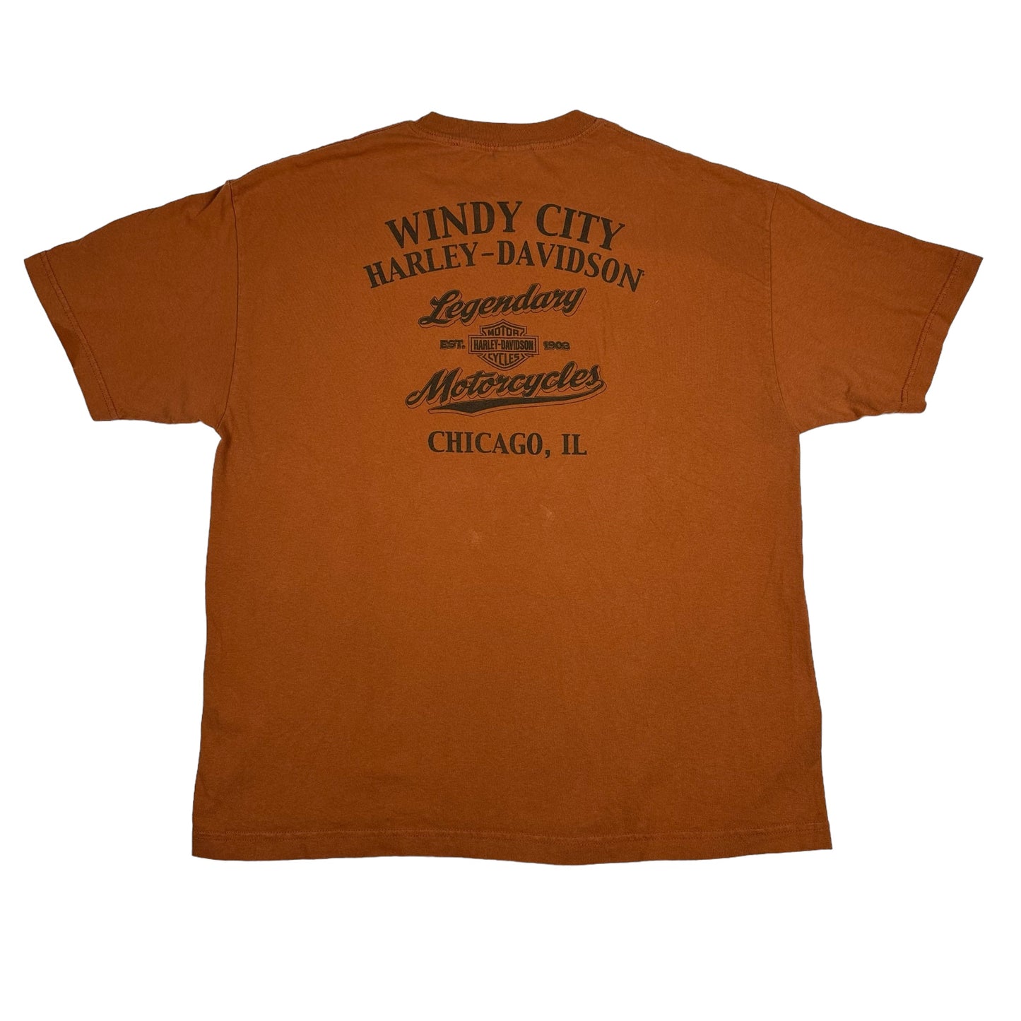 Harley Davidson Motorcycles Orange Chicago Tee