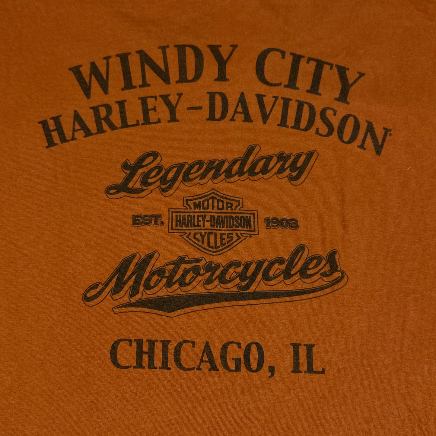 Harley Davidson Motorcycles Orange Chicago Tee