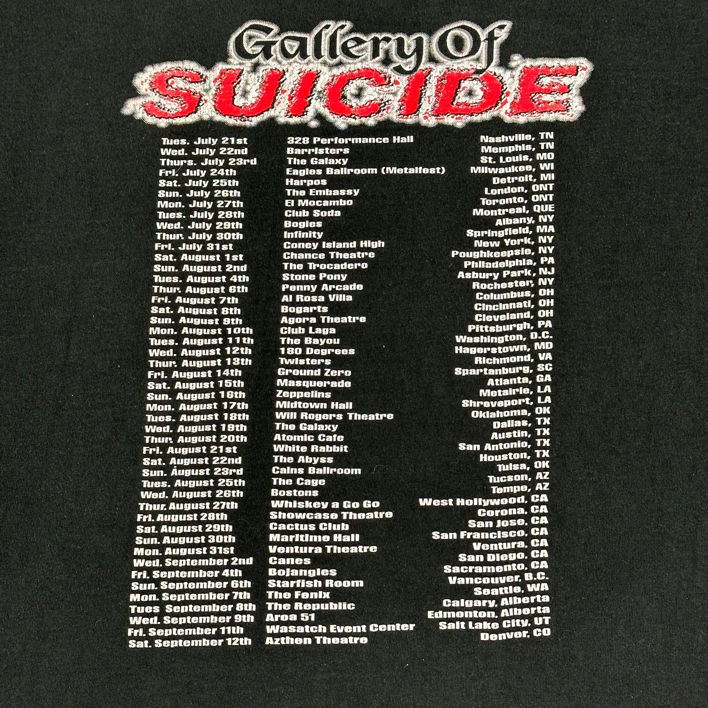 Cannibal Corpse Gallery of Suicide Black Tee