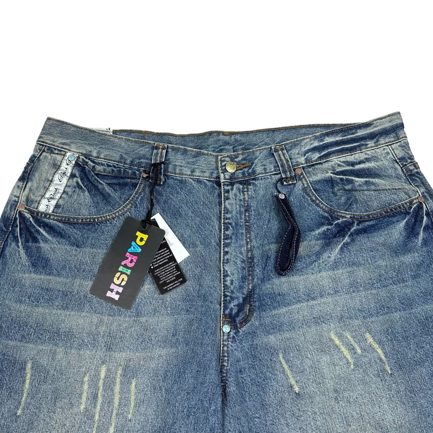 Vintage Y2K Parish Blue Glasses Denim Shorts