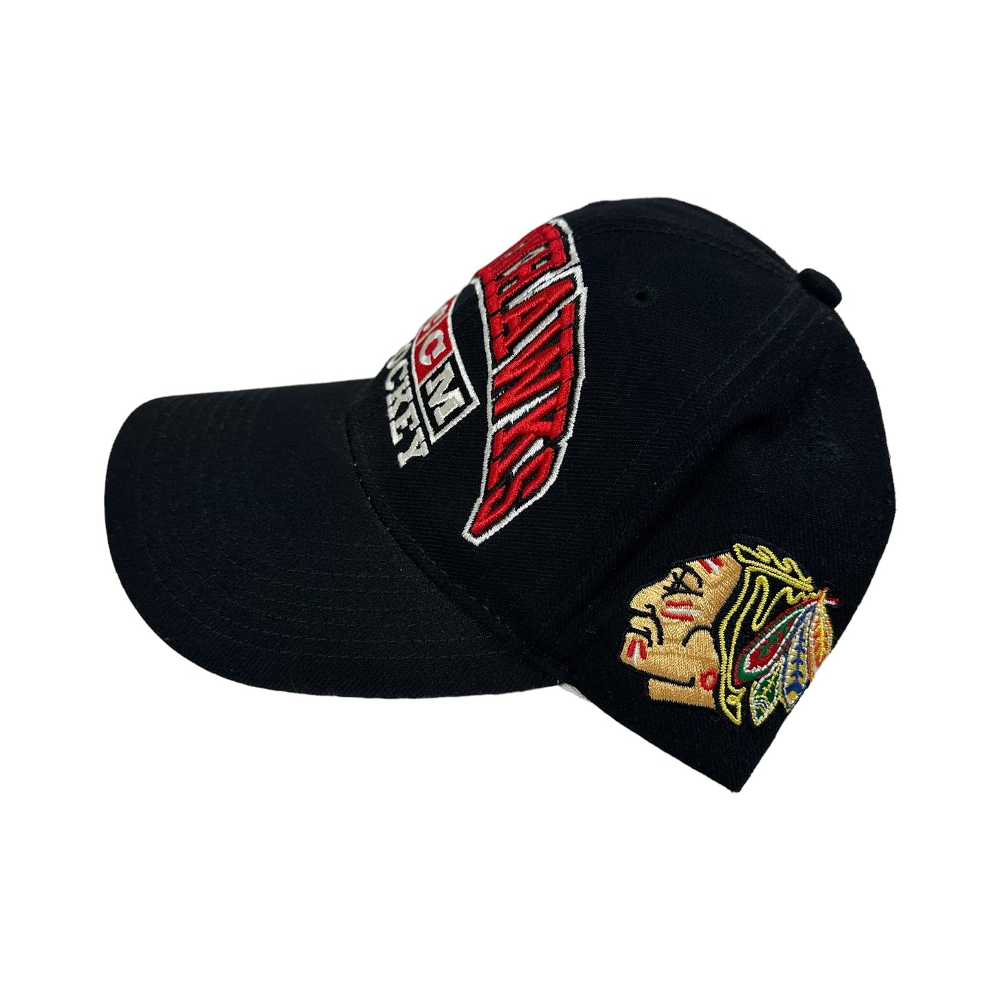 Vintage Chicago Blackhawks CCM Hockey Black Snap Back Hat