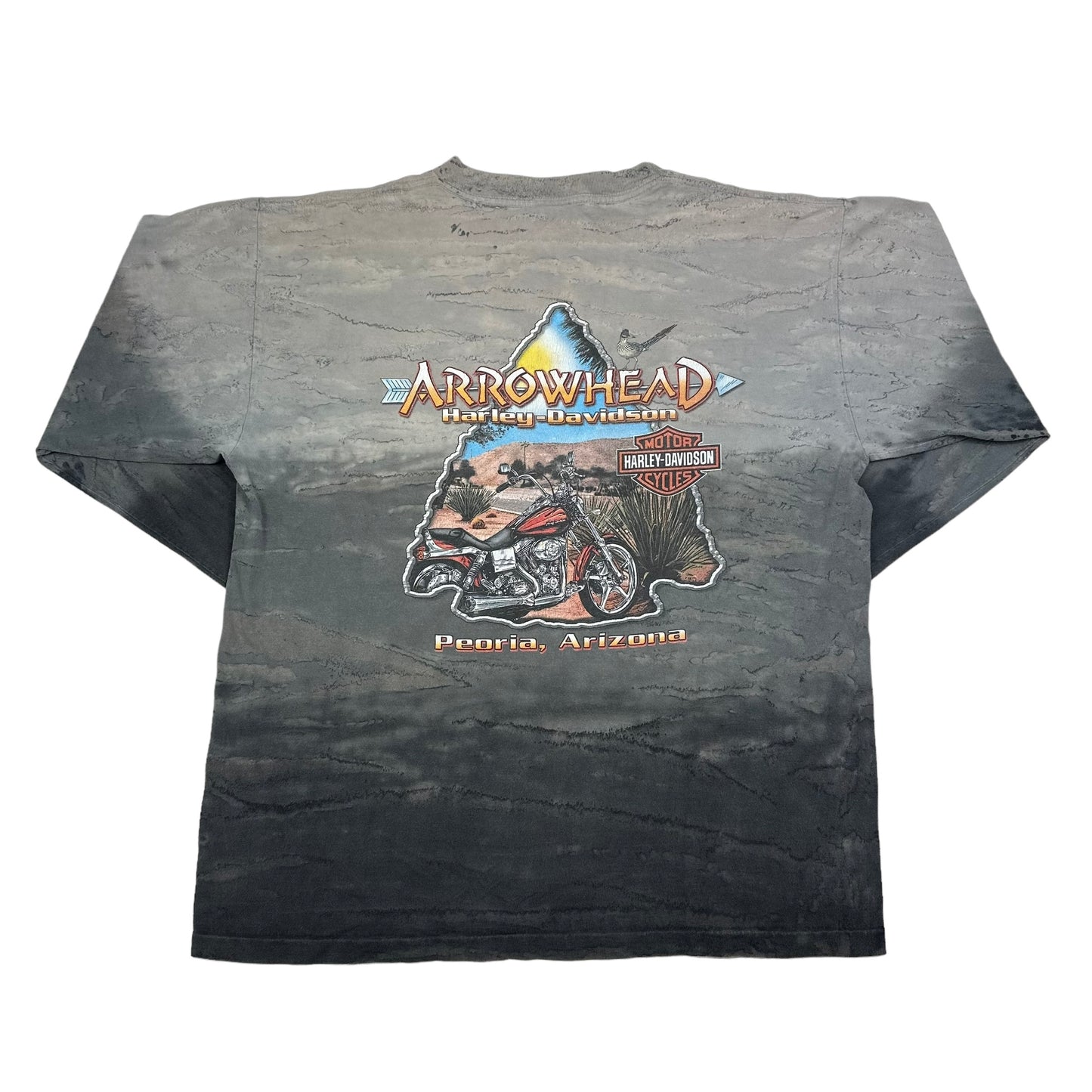 Harley Davidson Motorcycles Arrowhead Gray Long Sleeve Tee