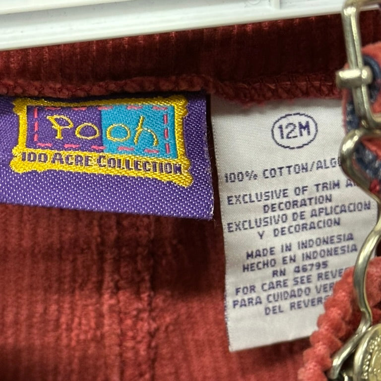 Winnie the Pooh Overalls Corduroy Red