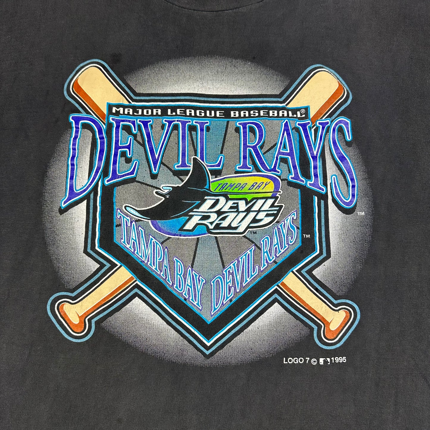 Vintage Tampa Bay Devil Rays Logo 7 Black Tee