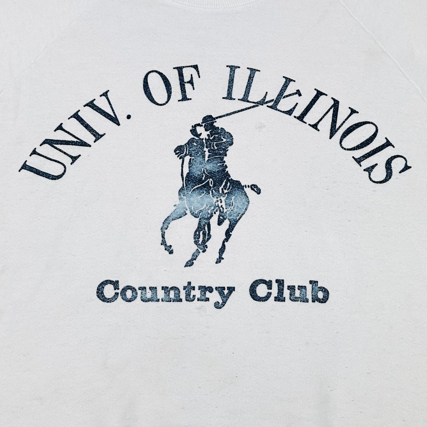 Vintage University of Illinois Country Club White Sweatshirt