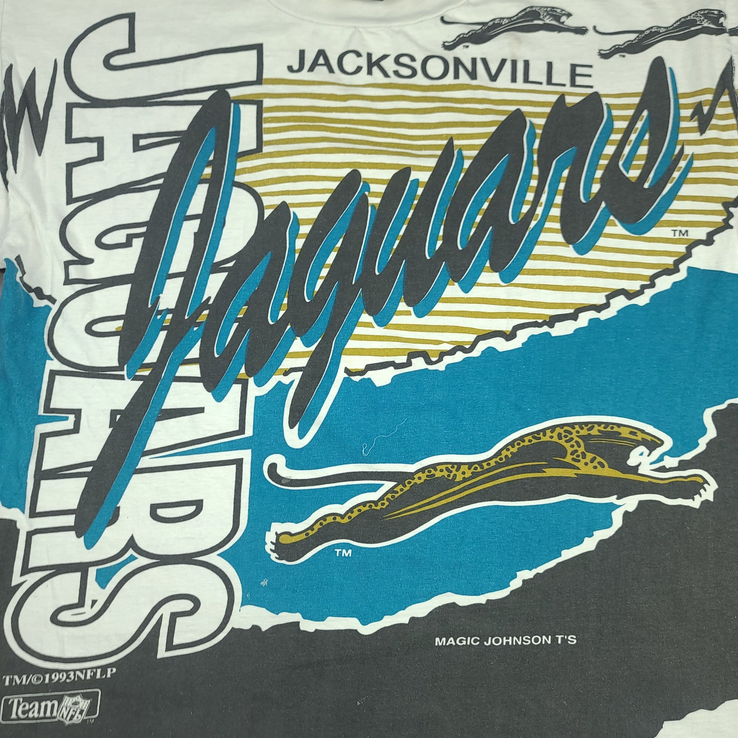 Vintage Jacksonville Jaguars 1993 Magic Johnson T's All Over Print  Tee