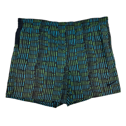 Vintage Nike Blue Green Square Gemoetric Nylon Shorts