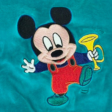 Vintage Mickey Mouse Onesie Velour Turquoise Infant
