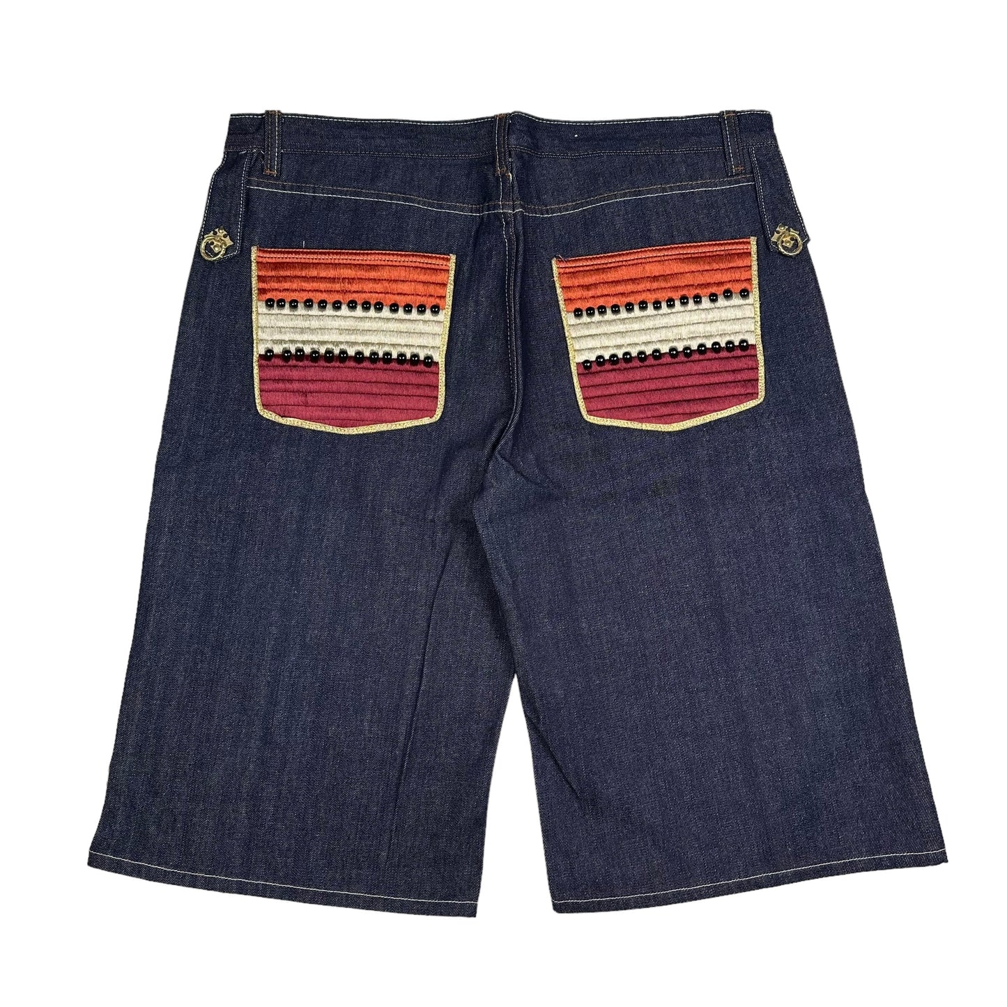 Vintage Y2K LRG Blue Bead Pocket Denim Shorts