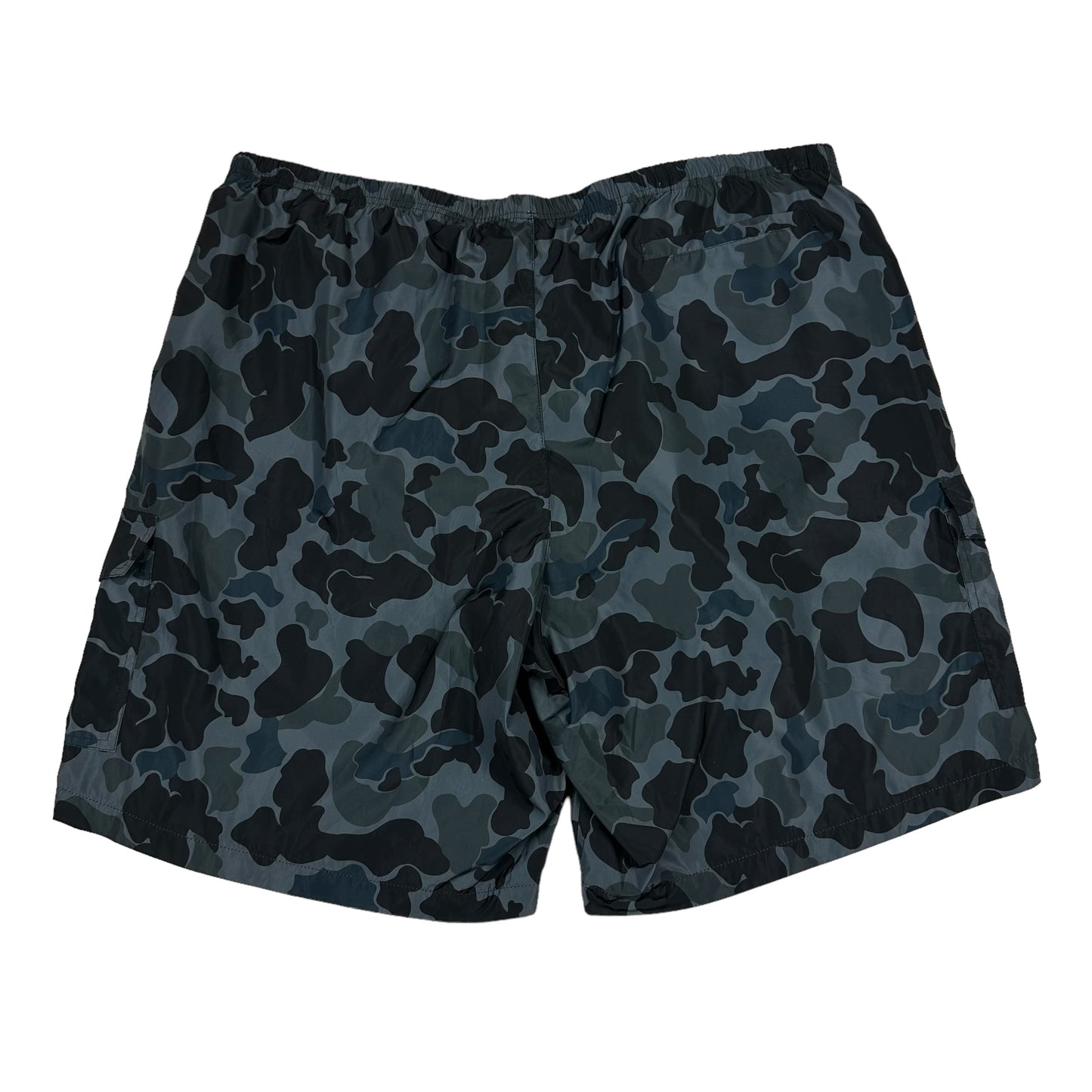 Palm Angels Black Camouflage Print Polyester Shorts