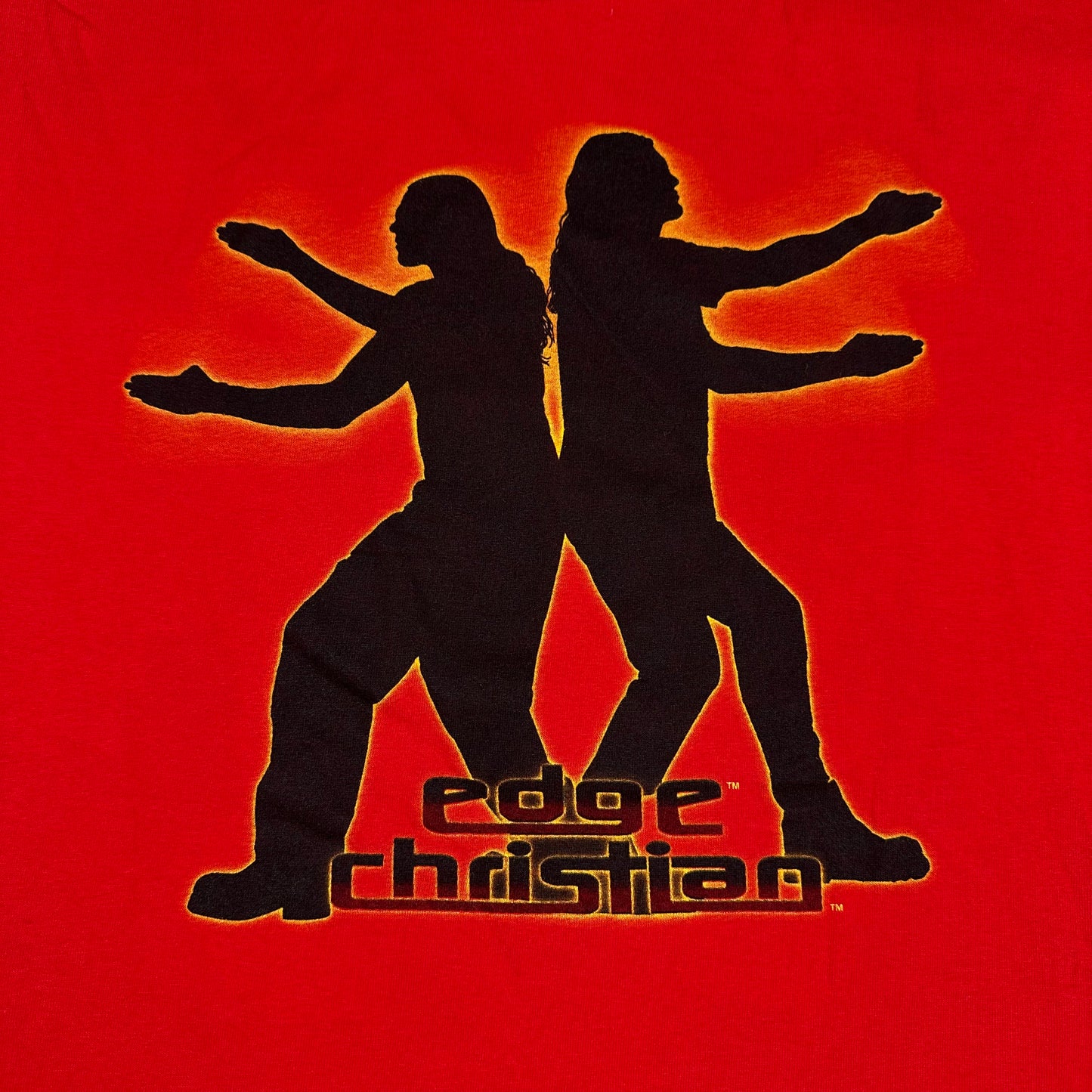 Vintage Edge & Christian Positively Awesome Red Wrestling Tee