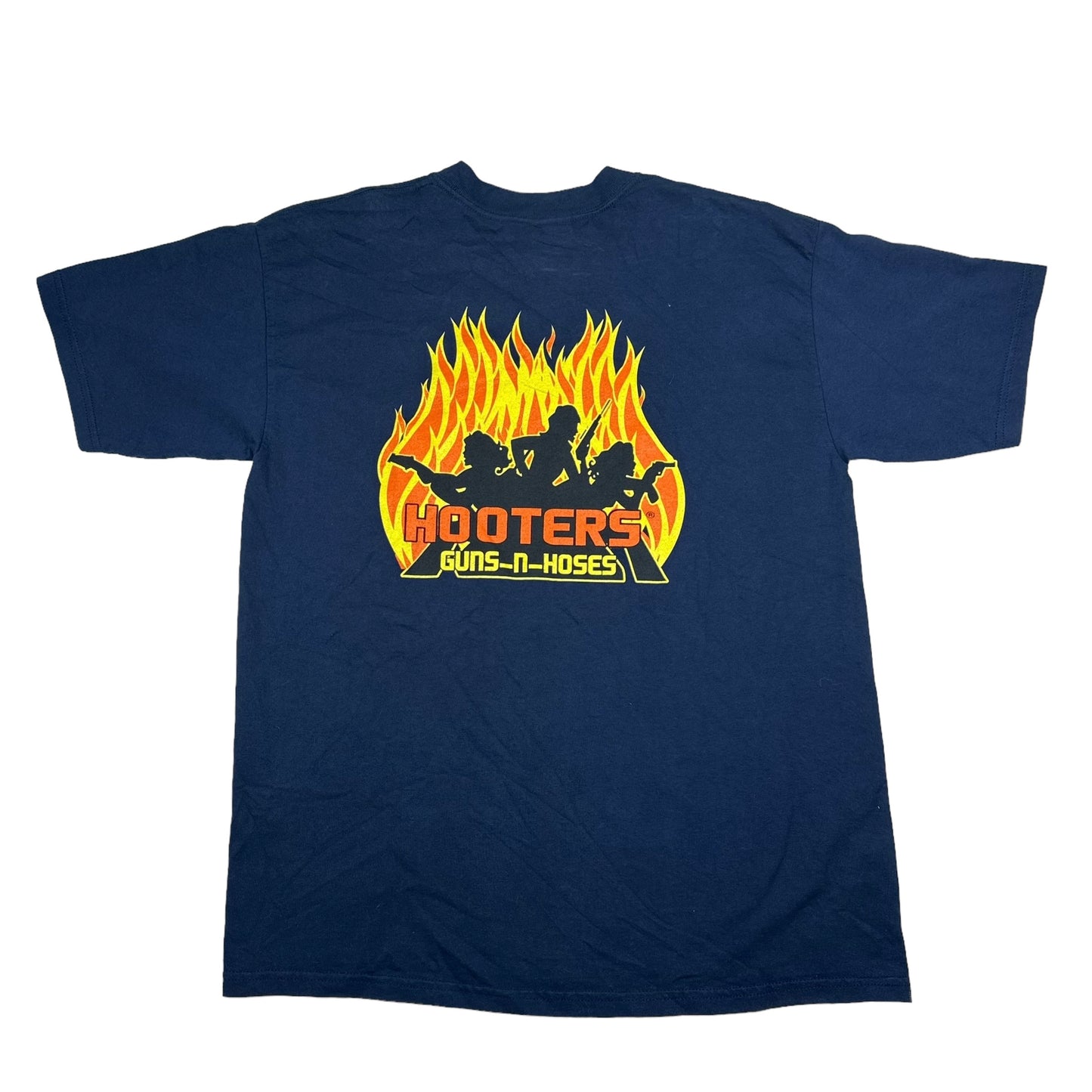 Vintage Hooters Guns n Hoses Indianapolis Navy Blue Tee